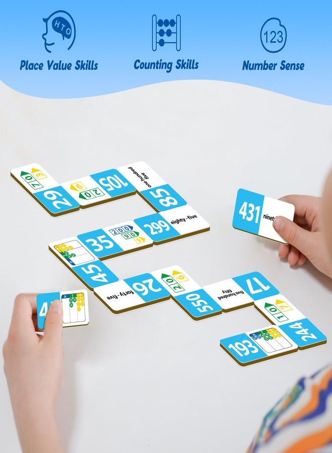 Kasfalci Place Value Dominoes Set,Math Manipulatives Games for Kids,Counting Toys,Learning Games,Preschool Learning Activities,Homeschool Supplies,Kindergarten Classroom Must Haves,1st 2nd 3rd Grade - Image 4